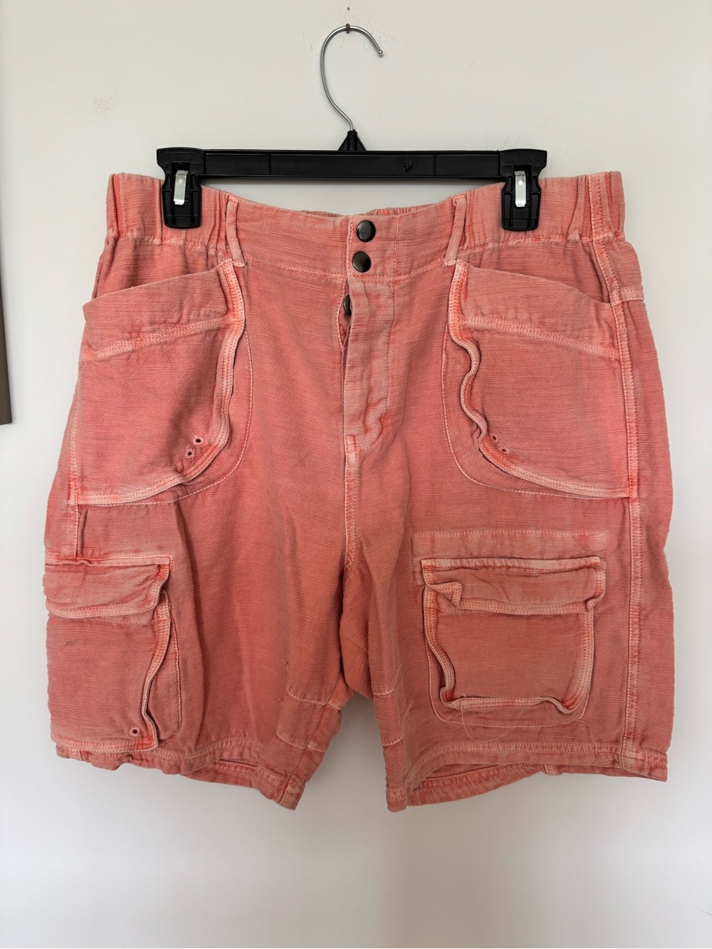Free People Coral Pink Cargo Shorts